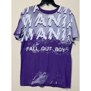 Fall Out Boy Shirt Men's LARGE Short Sleeve 2018 Purple MANIA Tee